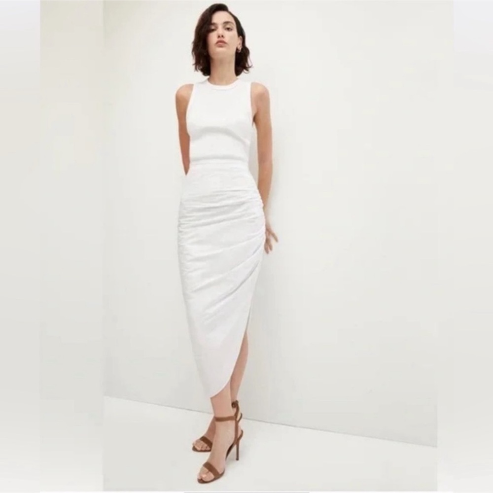 Veronica Beard Finca Mixed-media Dress in White Sz XS